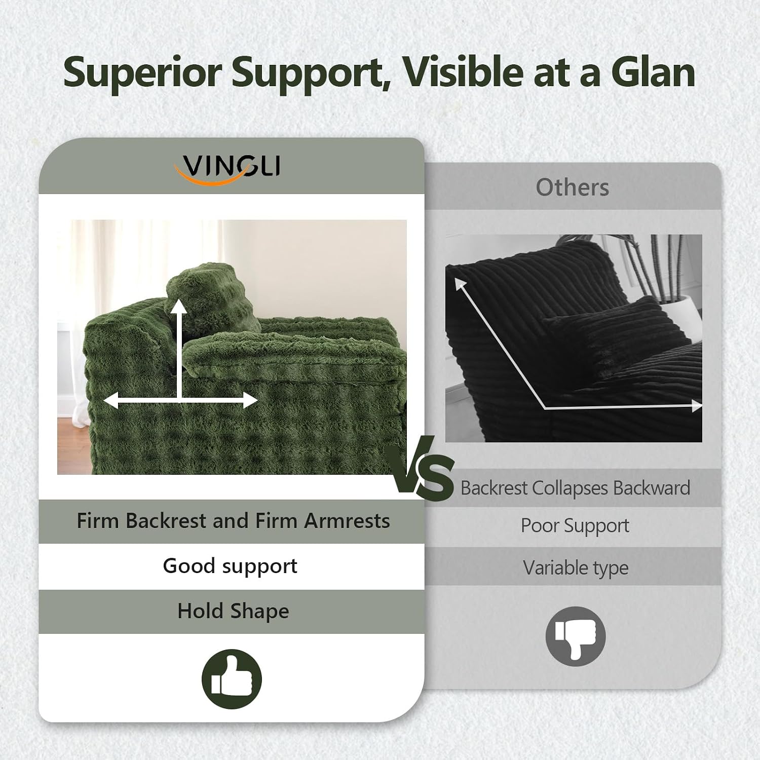 VINGLI Chaise Lounge Chair, Green Boneless Couch Oversized Reading Chair Upholstered Bubble Fleece Cloud Couch Sofa Recliner Bed Comfy Sleeper Couches for Living Room, Movie Room, Bedroom
