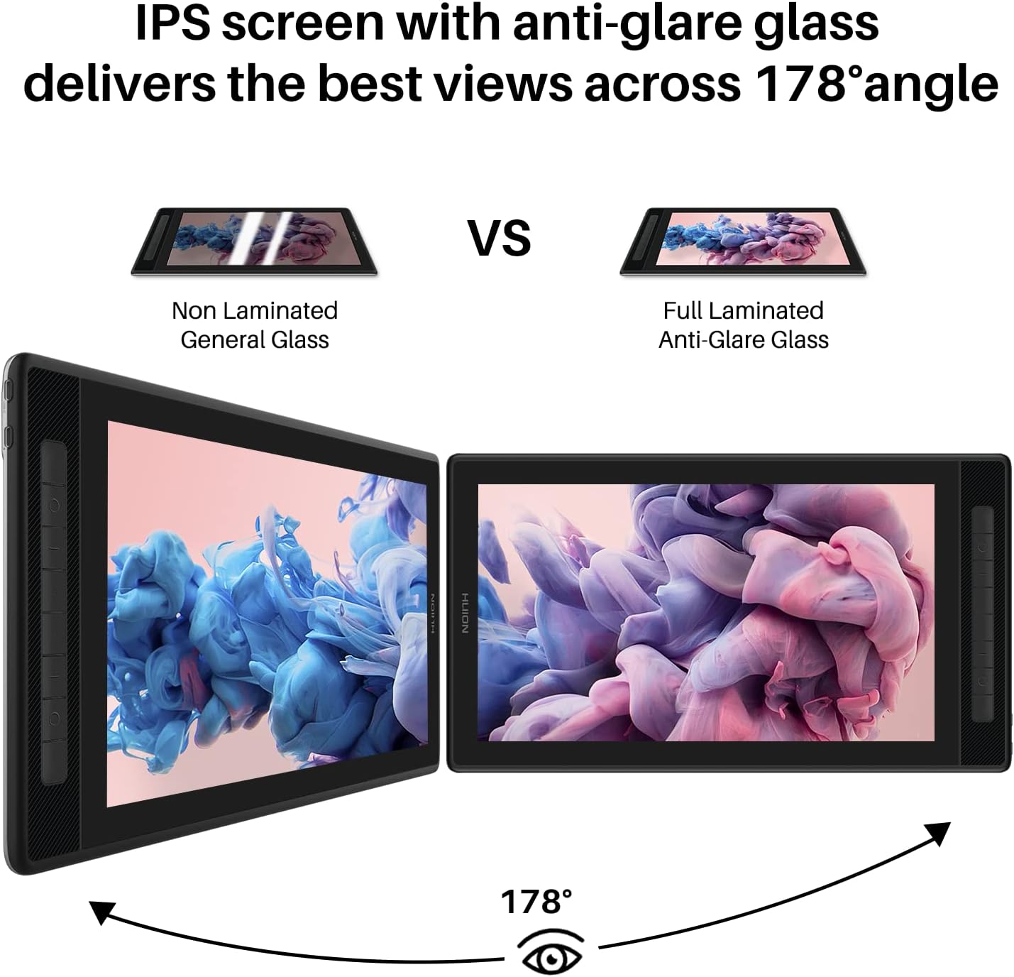 HUION KAMVAS Pro 16 2.5K QHD Drawing Tablet with Screen QLED Full-Laminated Graphics Tablet with Battery-Free Pen for Art, Paint &Design, Work with Mac, Windows, Android & Linux, With Mini Keydial K20