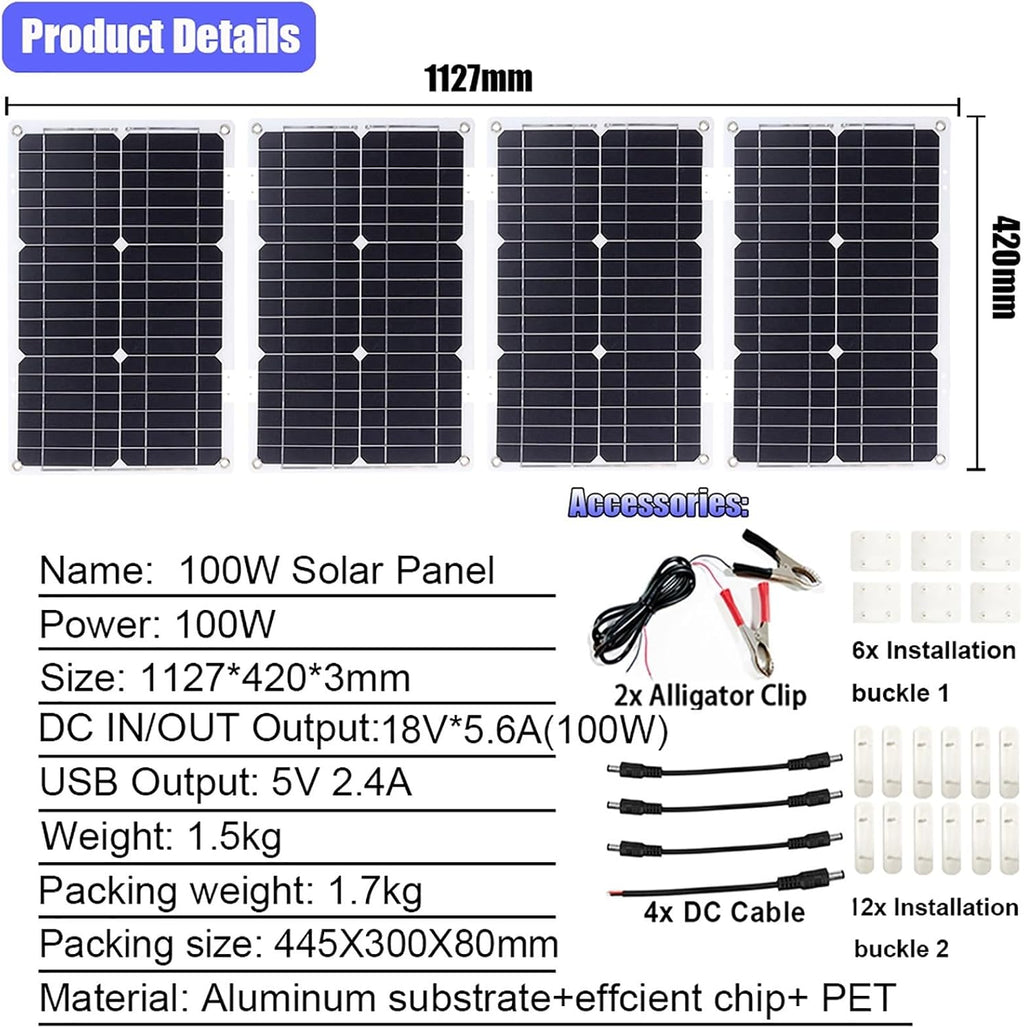 4000W 6000W Complete Solar Inverter Kit 12V to 110V 220V with 50A Controller and 100W Solar Panel for Home and Outdoor Power System(6000W,12V-110V)