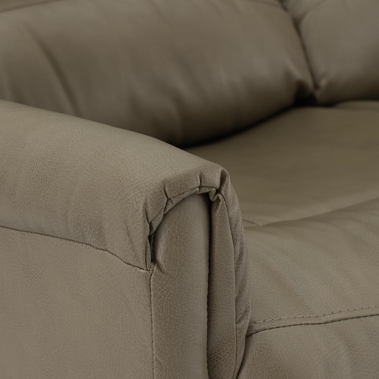 RecPro Charles Collection 60' RV Hide A Bed Loveseat | Memory Foam Mattress | Putty Faux Leather