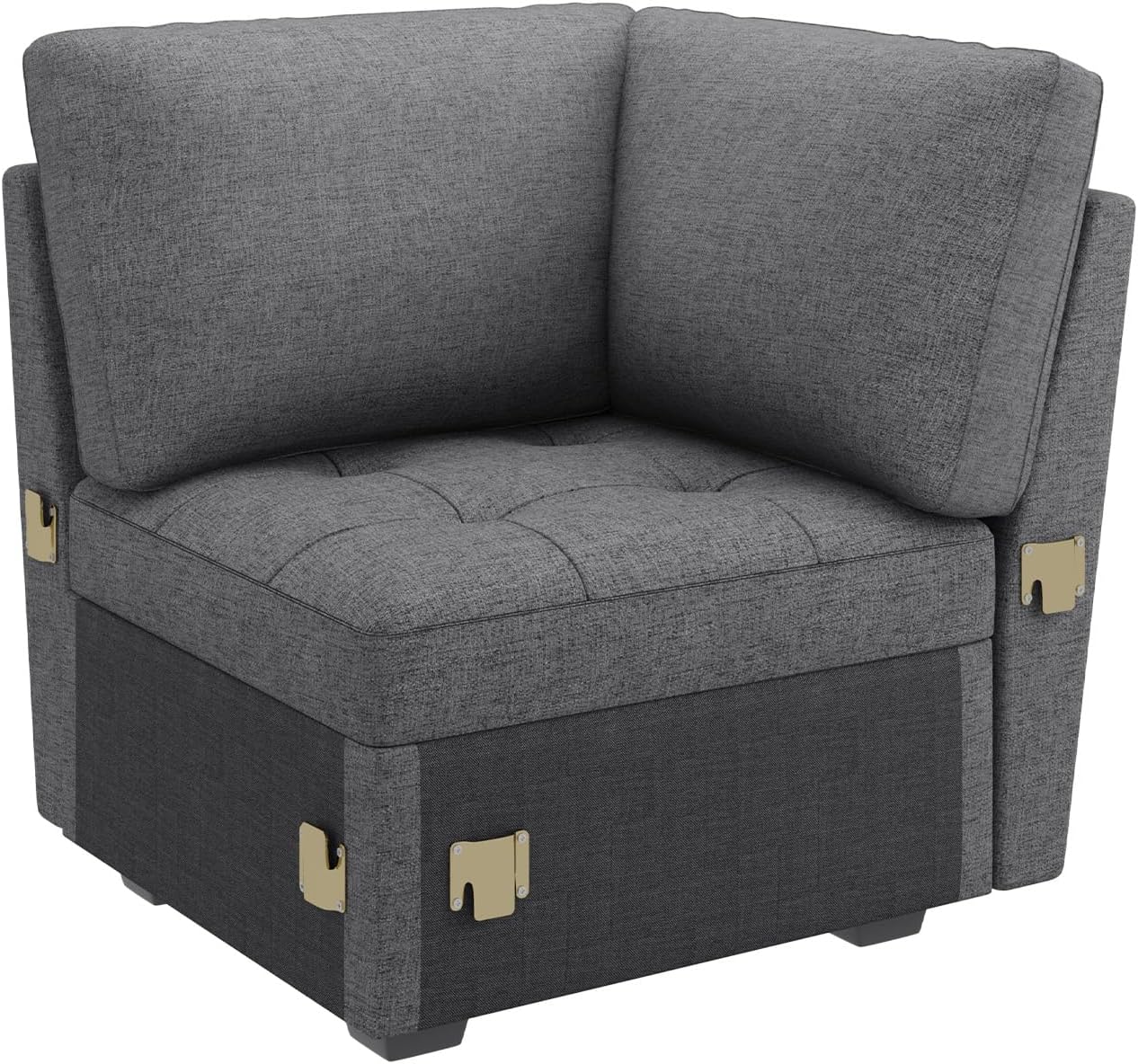 HONBAY Modular Sectional Sleeper Sofa with Pull Out Bed, Corner Seat for Sectional Couch, Grey