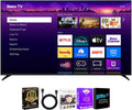 Roku 55 Inch Class Pro Series 4K QLED Mini-LED Smart TV with HDR, Voice Remote, Wi-Fi 6, Dolby Vision, 12 Month CPS Warranty, HDMI Cable and Screen Cleaner for Home Entertainment Streaming (65)