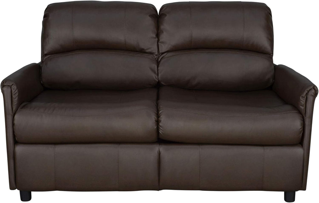 RecPro Charles Collection 60' RV Hide A Bed Loveseat With Memory Foam Mattress - Sleeper Sofa, Pull Out Couch, Living Room (Slideout) Furniture - Chestnut