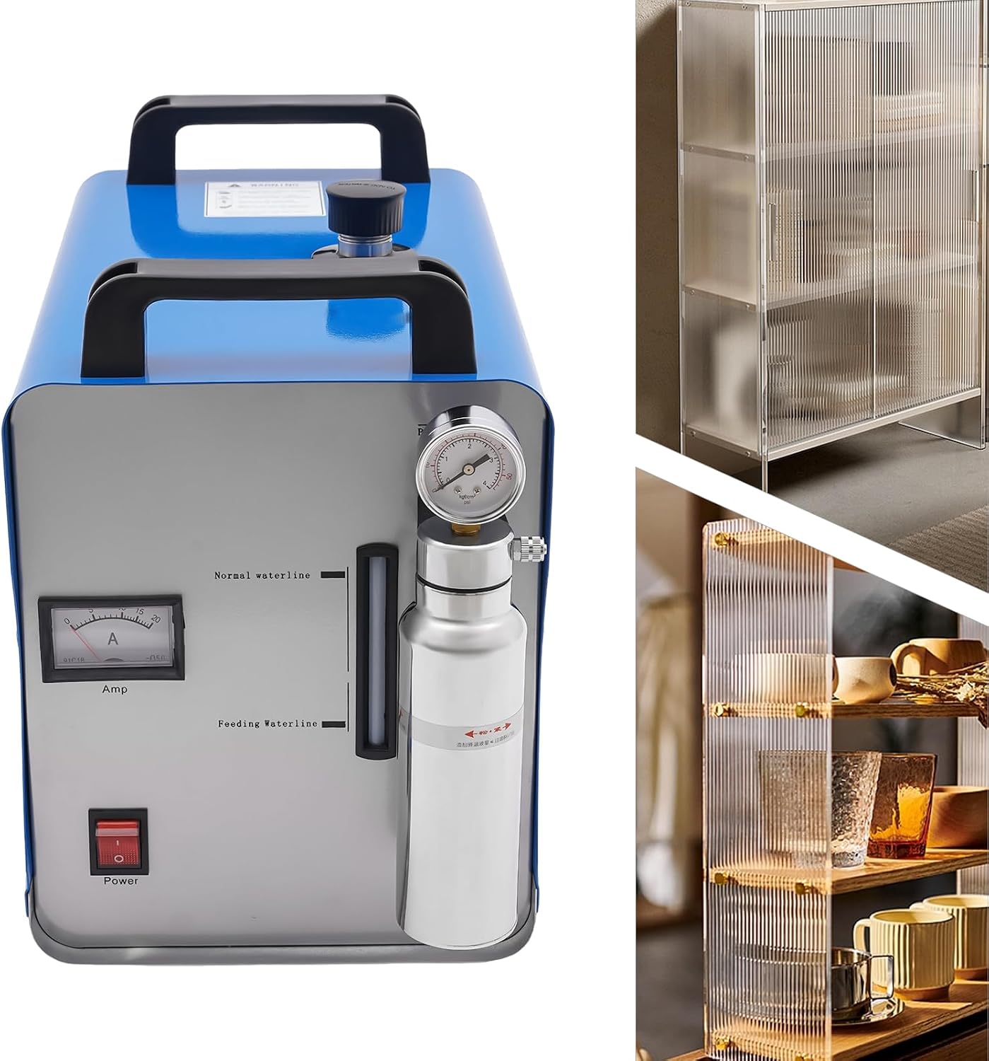 H180 95L/H 300W Oxygen-Hydrogen Welder Acrylic Gas Flame Generator Polishing Machine Electric HHO Portable Water Hydrogen Oxygen Acrylic Electrolytic Polisher Machine for Polishing Acrylic Products