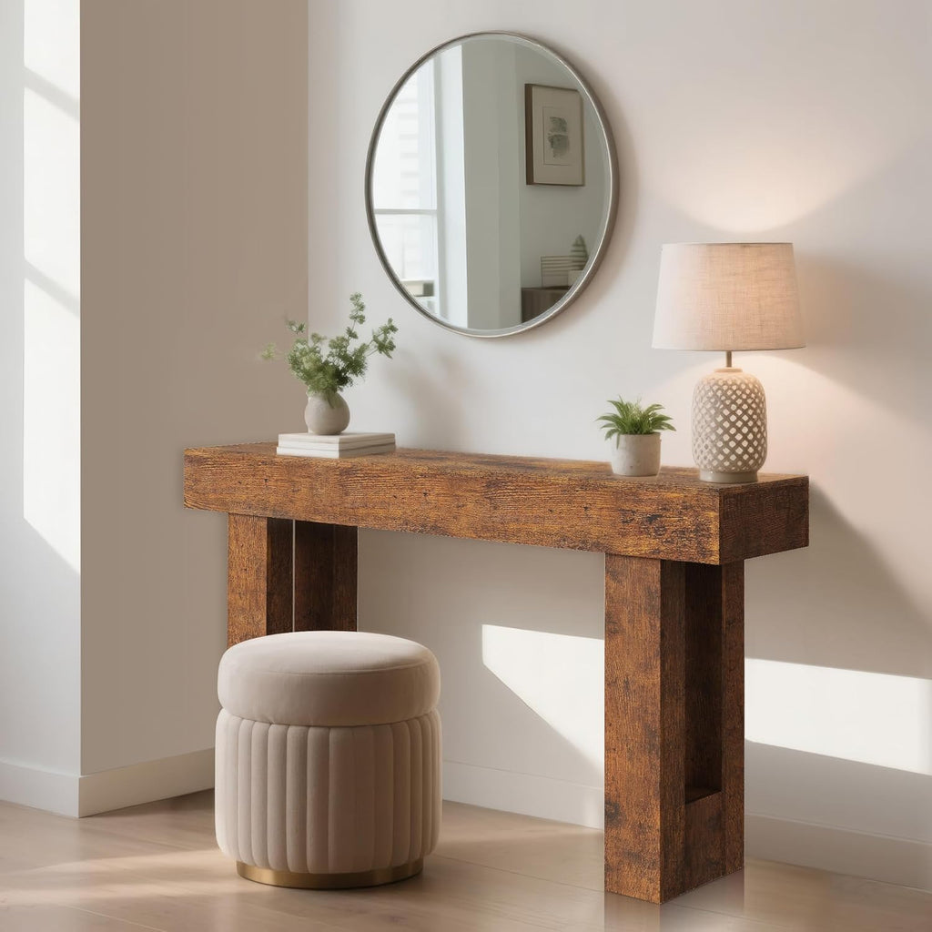 63 Inches Long Console Table, Wooden Entry Table for Entryway, Rustic Sofa Tables Behind Couch, Foyer Hallway Tables for Living Room, Entrance, Foyer