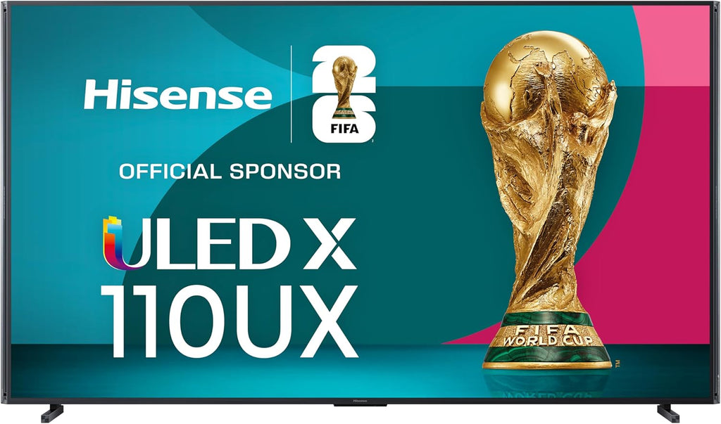 Hisense 110' Mini-LED Premium Flagship ULED X Series 4K UHD Google Smart TV (110UX) - MiniLED X, Up to 10k Brightness, QLED, 144Hz, Dolby Vision Atmos, HDR10+, 4.2.2 Ch Audio, Voice Control, Alexa