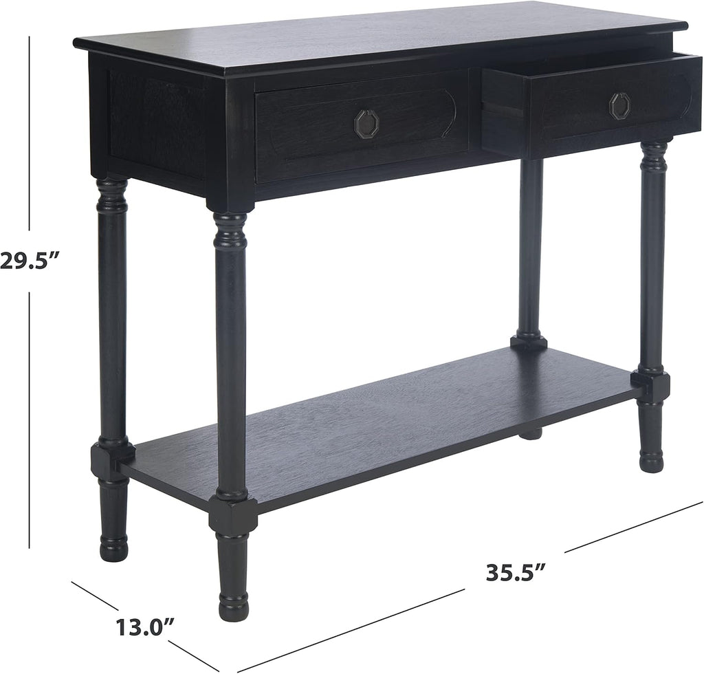 Safavieh Home Collection Allura Black 2-Drawer Bottom Shelf Console Table