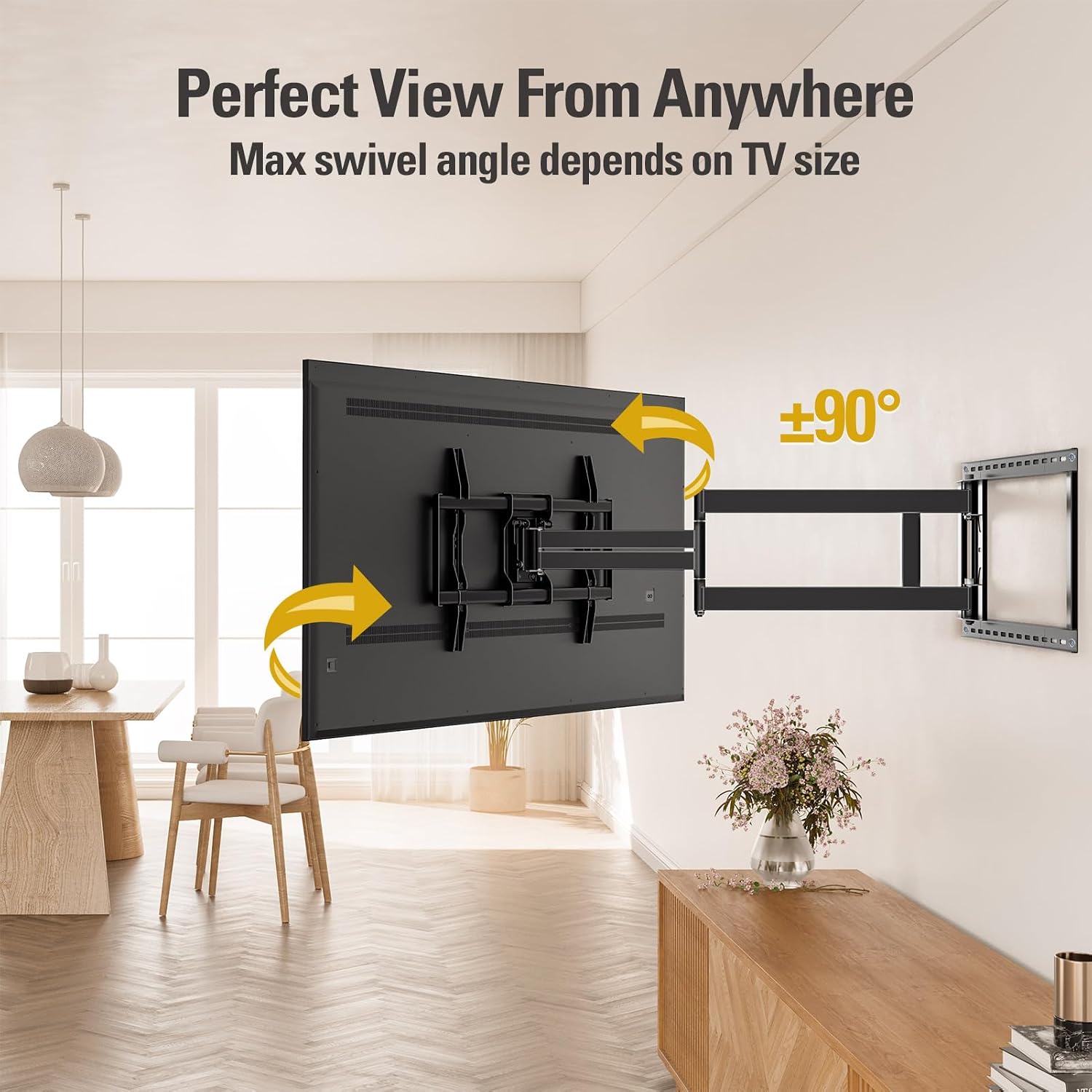 Mounting Dream Long Arm TV Wall Mount for 42-94 Inch TVs, 40'' Long Extension TV Mount Bracket with Swivel & Tilt, Full Motion Wall Mount Fits 16',18', 24' Studs, Max VESA 800x400mm, Up to 150lbs