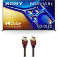 SONY K55XR80M2 55 Inch Bravia 8 QD-OLED 4K HDR Google TV with an AudioQuest Cinnamon 48 2.25M 8K-10K 48Gbps HDMI Digital Cable (2025)