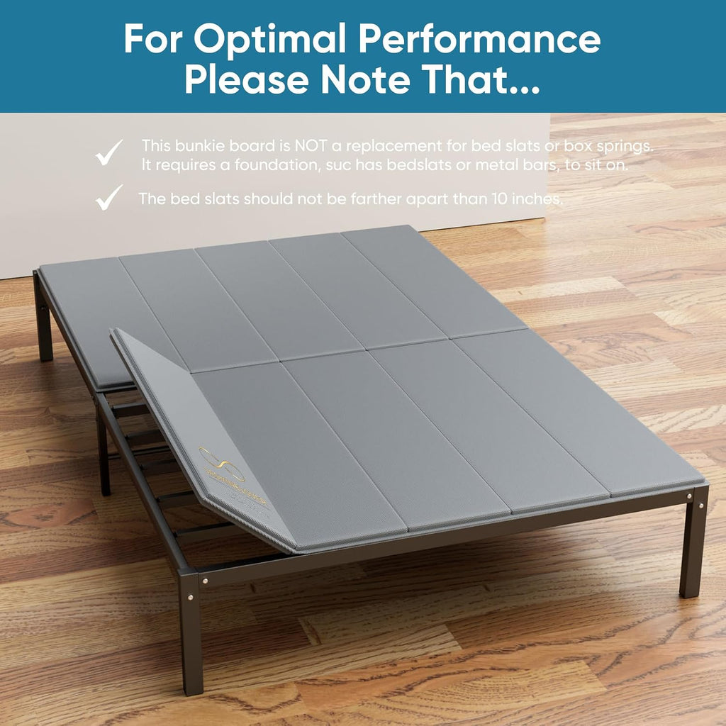 Bunkie Board King Size Bed Boards for Under Mattress 76'x80' - Heavy Duty Reinforced Wood Support Board with Anti-Sag Design, Fits Metal Frames/Platform Beds/Sleeper Sofas - Grey