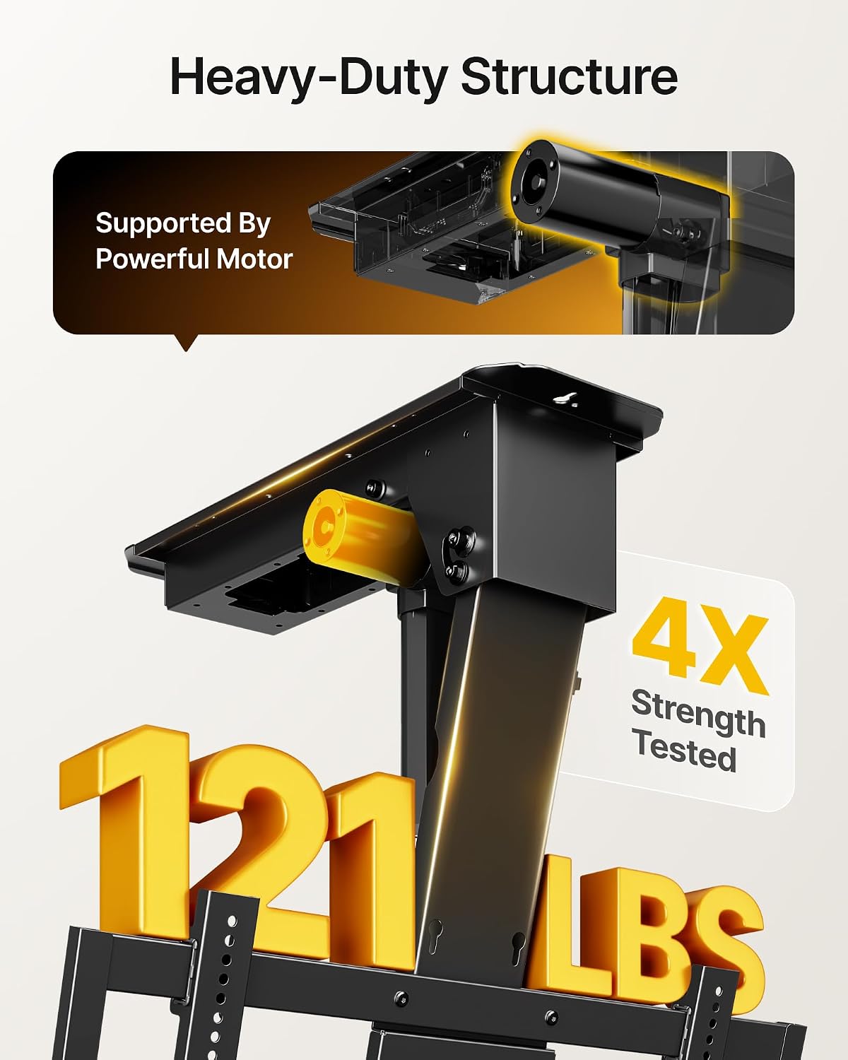 monTEK Motorized Ceiling TV Mount for 32-75 Inch TVs up to 121lbs, Heavy-Duty Electric Flip Down Ceiling Mount, Off-Center TV Compatible, Remote/App/Voice Control, Fits Flat & Pitched Roof
