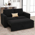 Belffin Modular Sectional Sleeper Sofa with Pull Out Couch Bed Velvet Fabric Loveseat Sleeper Sectional Couch for Living Room Apartment Black