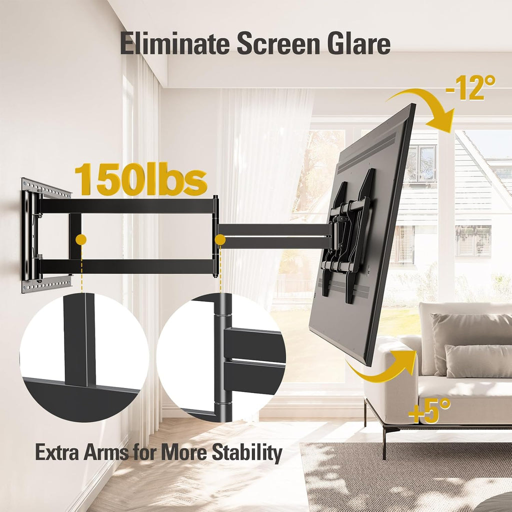 Mounting Dream Long Arm TV Wall Mount for 42-94 Inch TVs, 40'' Long Extension TV Mount Bracket with Swivel & Tilt, Full Motion Wall Mount Fits 16',18', 24' Studs, Max VESA 800x400mm, Up to 150lbs