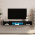 KEIKI 69' LED TV Stand with 16-Color Lights, Modern Entertainment Center TV Cabinet with Storage for 55–65' TVs, Media Console Table for Living Room, Black