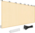 Shade&Beyond Customized Size 10' X 14' Shade Cloth with Grommets, 90% UV Protection UV Protection Mesh Tarp Sun Screens for Patio GN04, Wheat