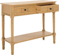 SAFAVIEH Home Collection - Samantha Entryway Console Table, Camel Brown 2-Drawer Storage Sofa Table (AMH5710G)