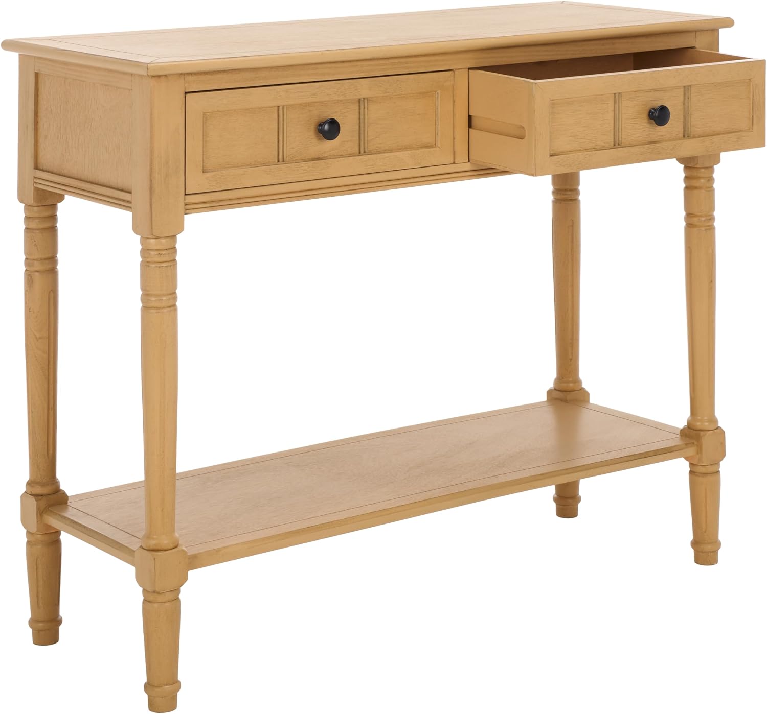 SAFAVIEH Home Collection - Samantha Entryway Console Table, Camel Brown 2-Drawer Storage Sofa Table (AMH5710G)