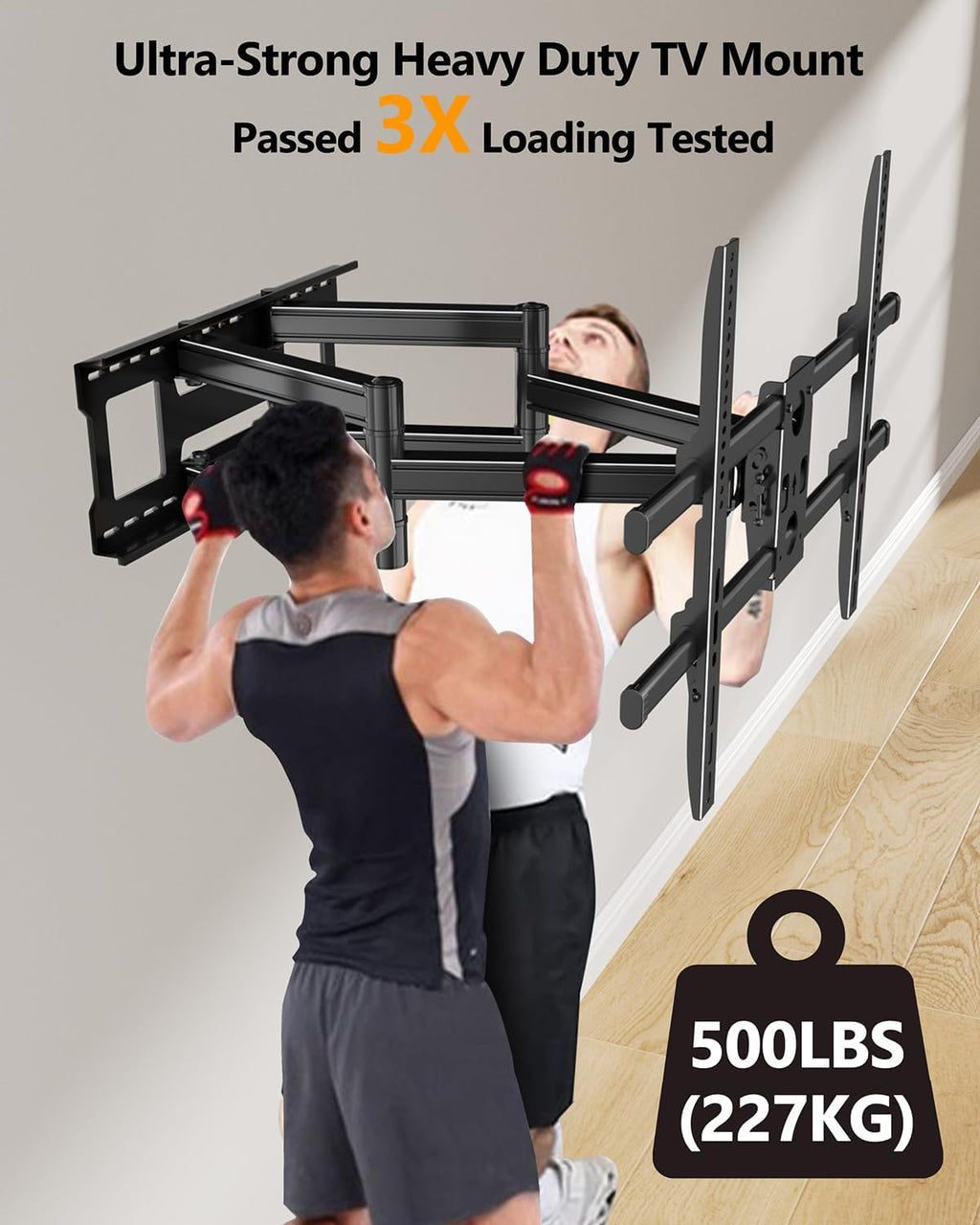 FORGING MOUNT Heavy Duty 60 to 120 inch XXXL Full Motion TV Wall Mount Max VESA1000x600mm Up to 275lbs for Extra Large Big Screens,Universal Articulating TV Mount Bracket Swivel Tilt,16-24' Studs