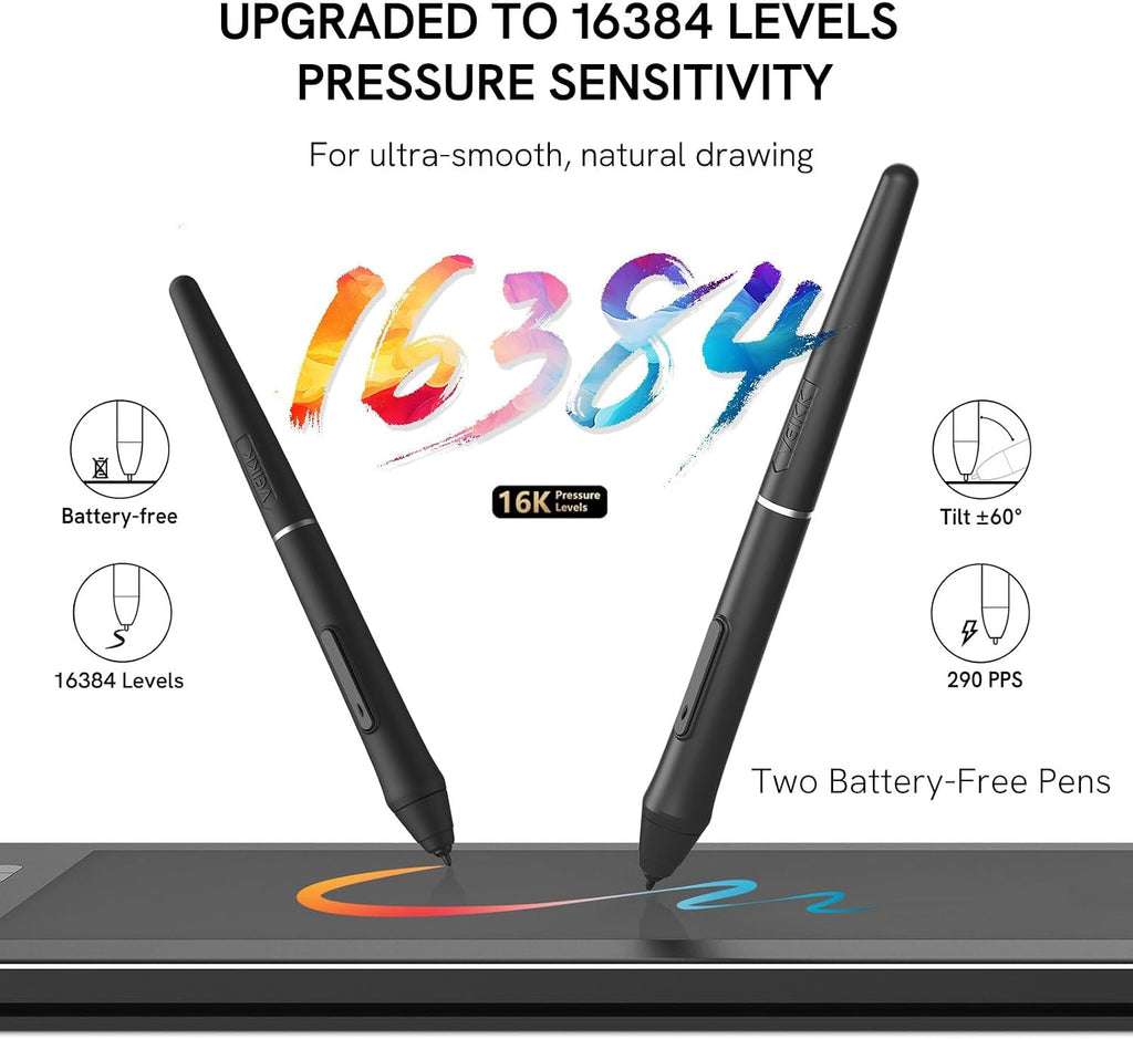 VEIKK VK1200 V3 Drawing Tablet with Screen, 11.6 Inch Full-Laminated Graphics Monitor, Upgraded to 16384 Levels Pressure Sensitivity, Tilt Function, with Stand, 2 Pens & Glove