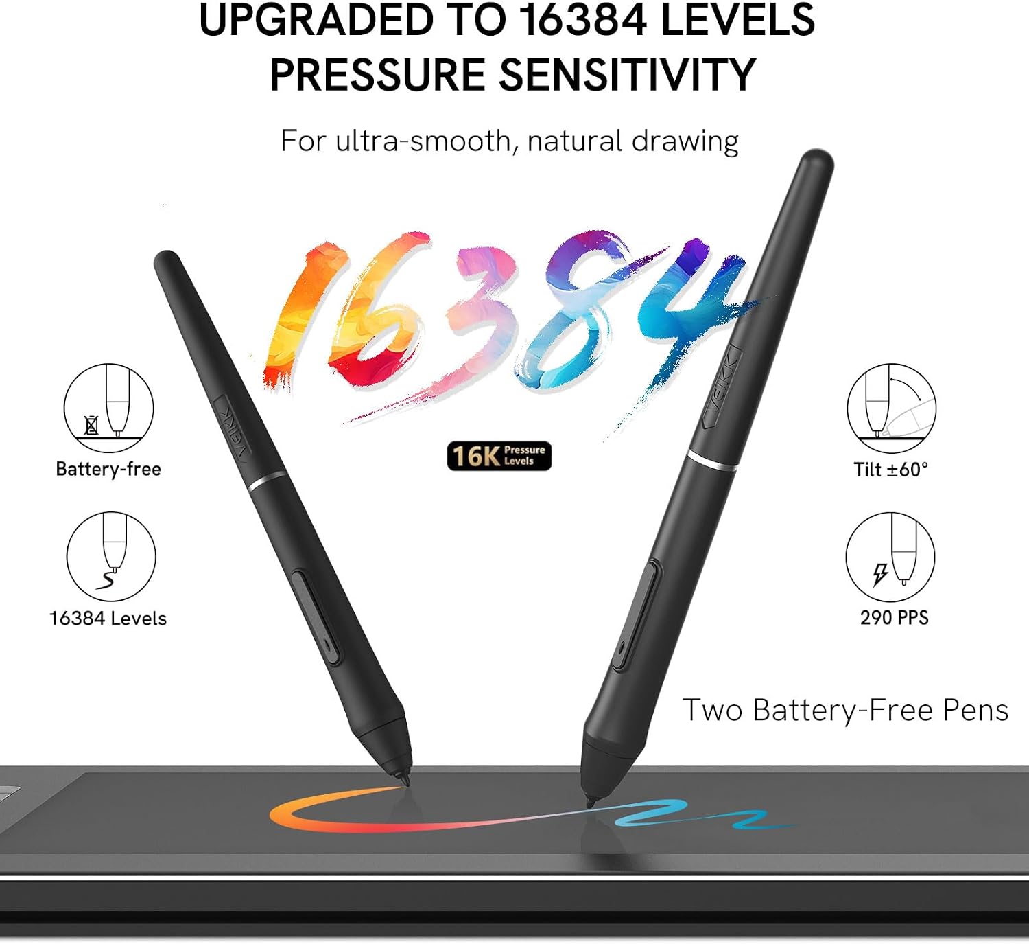 VEIKK VK1200 V3 Drawing Tablet with Screen, 11.6 Inch Full-Laminated Graphics Monitor, Upgraded to 16384 Levels Pressure Sensitivity, Tilt Function, with Stand, 2 Pens & Glove