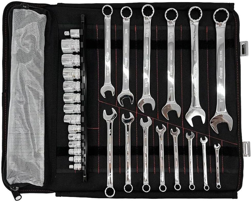 SR1 Performance Boxo USA 28 Piece SAE Tool Roll - Compact Tool Kit Pairs with BoxoUSA or KOH Tool Bag