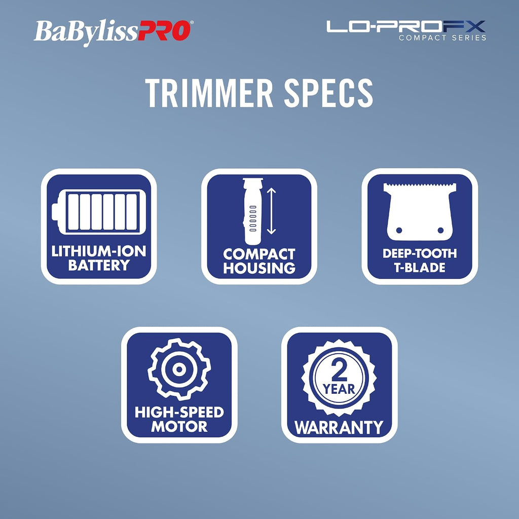 BaBylissPRO High-Performance Compact LO-PROFX Trimmers for Men
