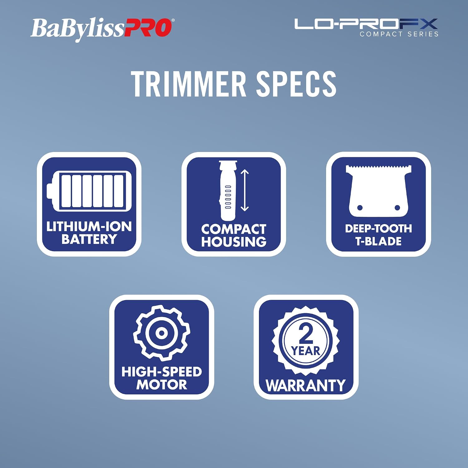 BaBylissPRO High-Performance Compact LO-PROFX Trimmers for Men