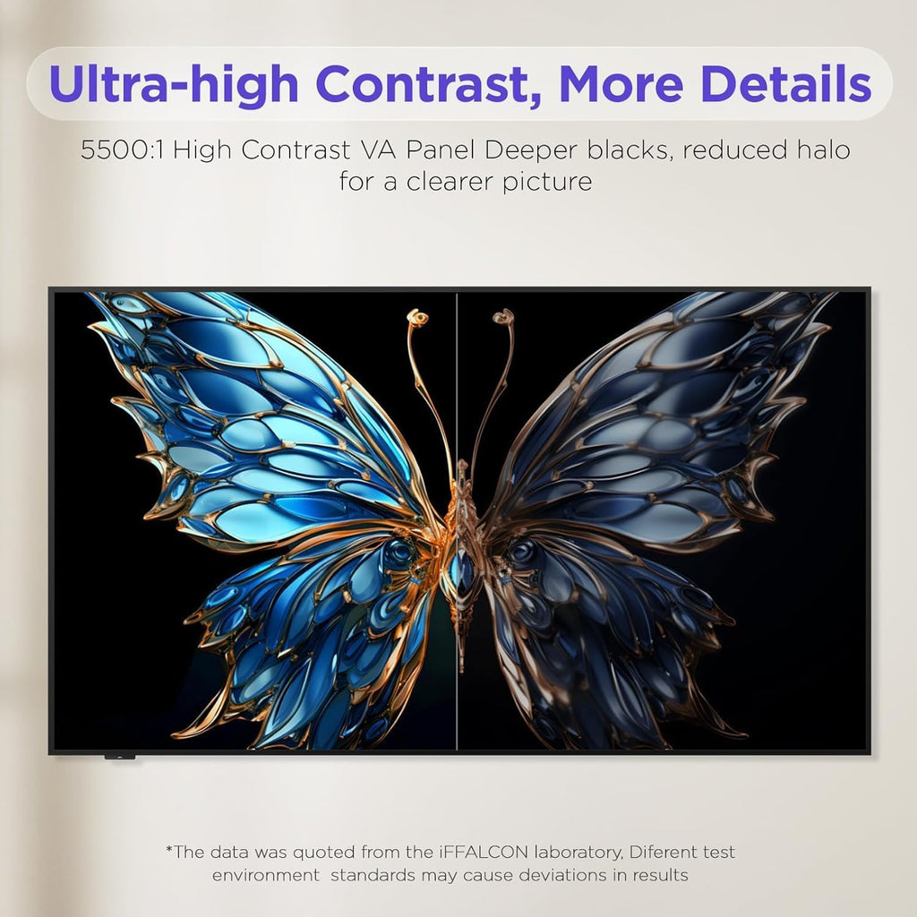iFFALCON 55-Inch Class QLED 4K F75 Smart TV, Ultra-Slim 1.1'' Floating Picture Frame TV, Seamless Wall-Mount Installation | Dolby Vision IQ, 144Hz, Google TV, Alexa | Works w/Legacy Devices