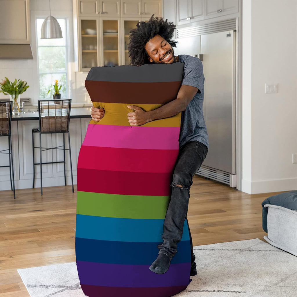 Yogibo Max 6 Foot Giant Bean Bag Chair Bed Lounger for Adults, Kids and Teens with Filling, Extra Large, Oversized, Big, Huge, Plush, Sensory Beanbag Couch Sofa Sack, Washable Cover, Rainbow Bright