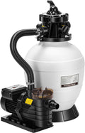 VIVOHOME Sand Filter Pump with 1/2 HP Motor, 2640 GPH w/Timer for in/Above Ground Pools up to 14,000 Gallons, 7-Way Valve with 55-Pound Sand Capacity