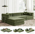 GEARIVY Folding Sofa Bed Convertable Corduroy Couch King Size Floor Sleeper 4-in-1 DIY Combination Modular Sofa Fold Out Futon Lounge Comfy Foldable Lazy cama for Living Room