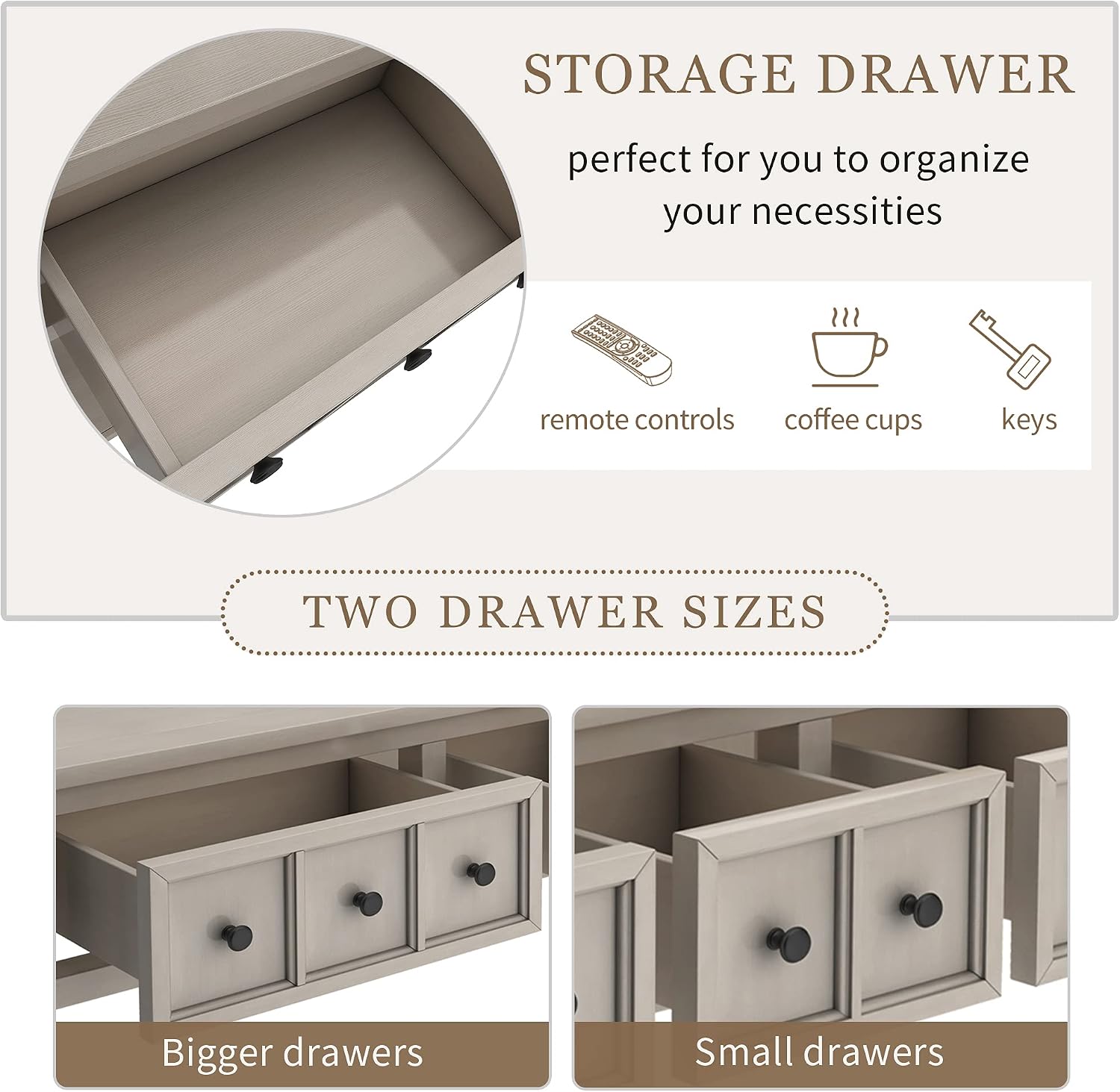 Merax Sofa Table 60 inch Sofa Table Long Console Table with Drawers and Shelf for Entryway Easy Assembly Hallway Table