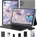 Android 15 Tablet, 30GB RAM + 128GB ROM 1TB TF, 2025 Tablet with Keyboard and Mouse, 10.1 inch Touchscreen, 8000mAh Battery, Incell Display, 2.0GHz, Gemini AI, 5G WiFi, BT 5.0, GPS- Metal Grey