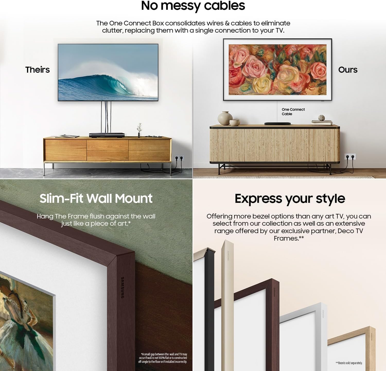 Samsung 50-Inch Modern Teak The Frame LS03D QLED 4K Smart TV Bundle, Quantum HDR, Art Mode, Slim Fit Wall Mount, Alexa Built-in w/Bezel, AUX HDMI Cable, CPS 24-Month Protection, Streaming Bundle