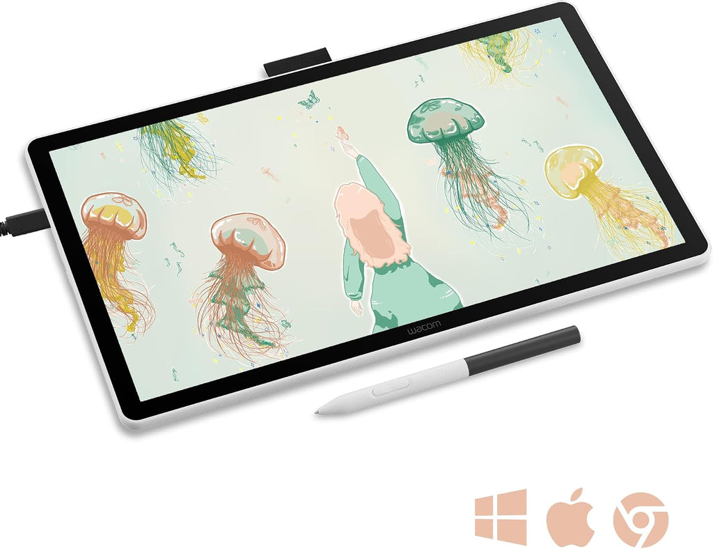 Wacom One 14 Drawing Tablet with Screen, 14' HD Full-Laminated Digital Art Tablet with Creative Software and Training, Graphics Drawing Pad for Mac and Windows
