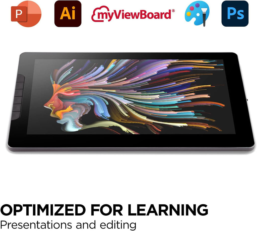 ViewSonic ID1330 13.3 Inch Portable Full HD 1080p Drawing Pen Display Tablet with Battery Free Stylus Pen for Digital Writing, Graphic Design Supports Windows, Mac, Android