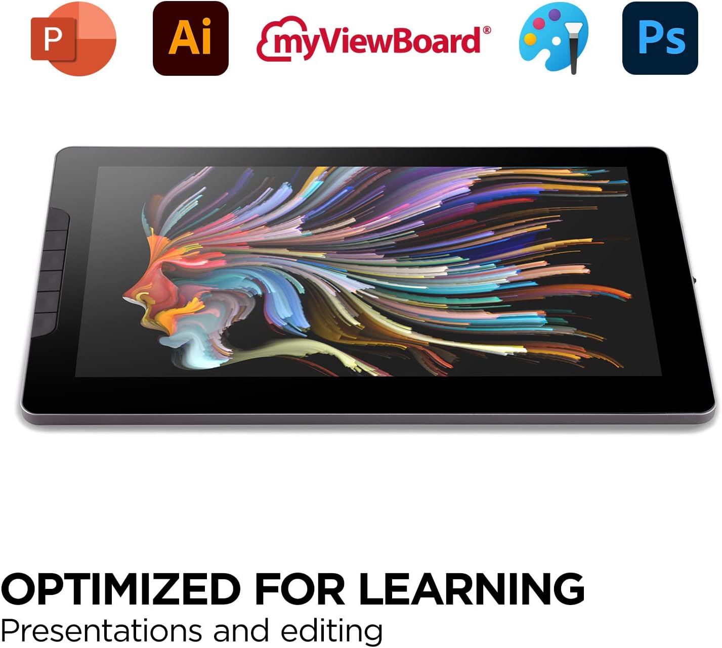 ViewSonic ID1330 13.3 Inch Portable Full HD 1080p Drawing Pen Display Tablet with Battery Free Stylus Pen for Digital Writing, Graphic Design Supports Windows, Mac, Android