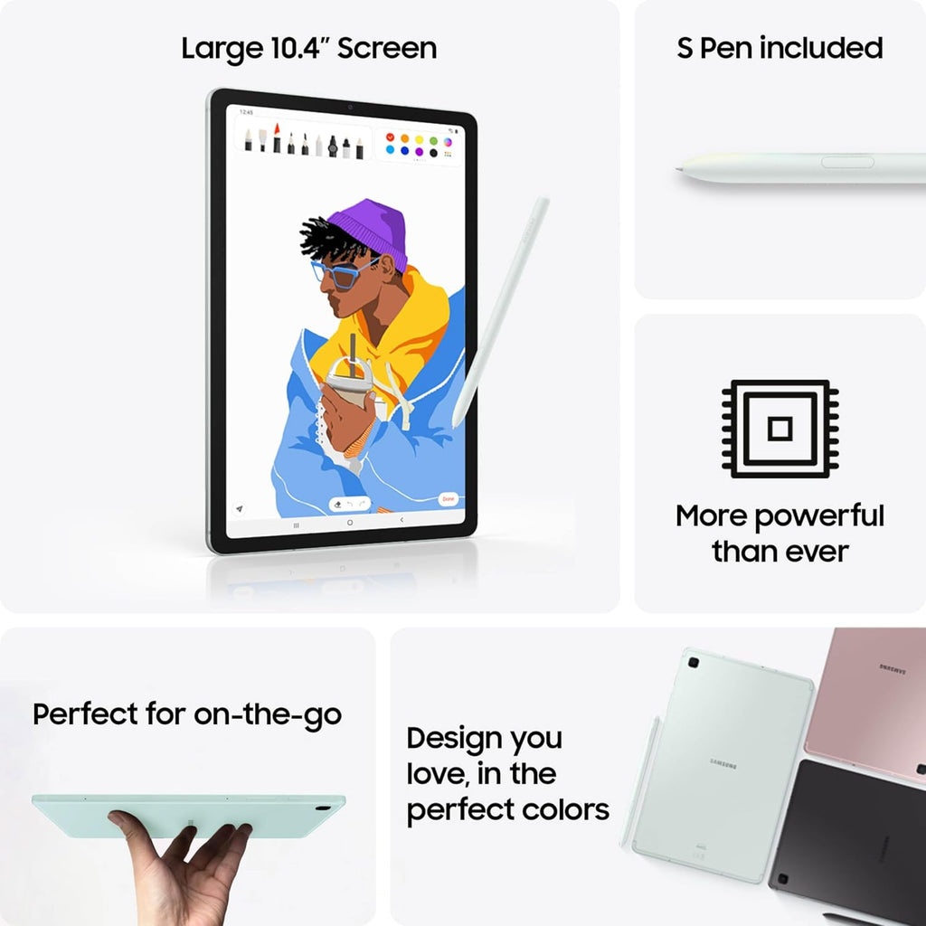 Samsung Galaxy Tab S6 Lite (2024) 10.4' 64GB WiFi Android Student Tablet, S Pen for Note-Taking, Gaming Ready, Long Battery Life, Expandable Storage, US Version, Oxford Gray, Amazon Exclusive