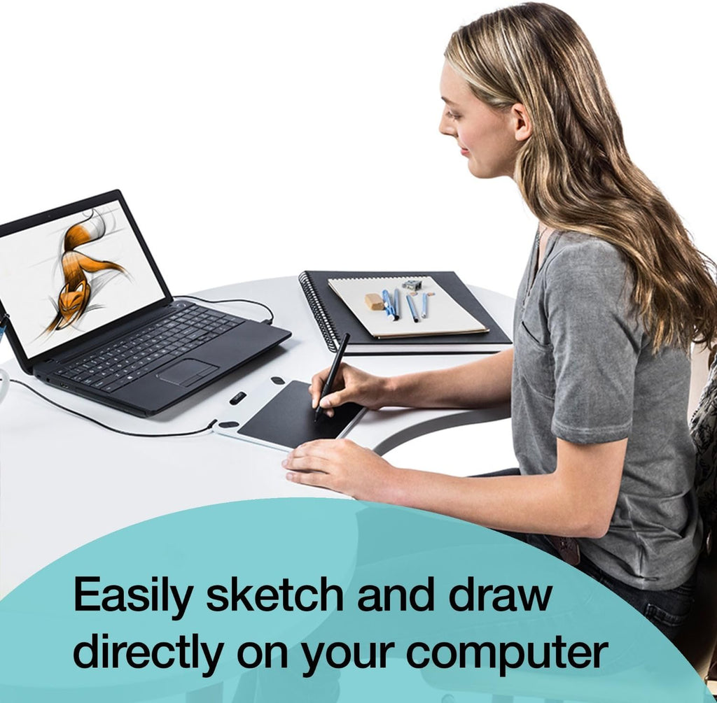 Wacom Intuos Draw CTL490 Digital Drawing and Graphics Tablet (white)