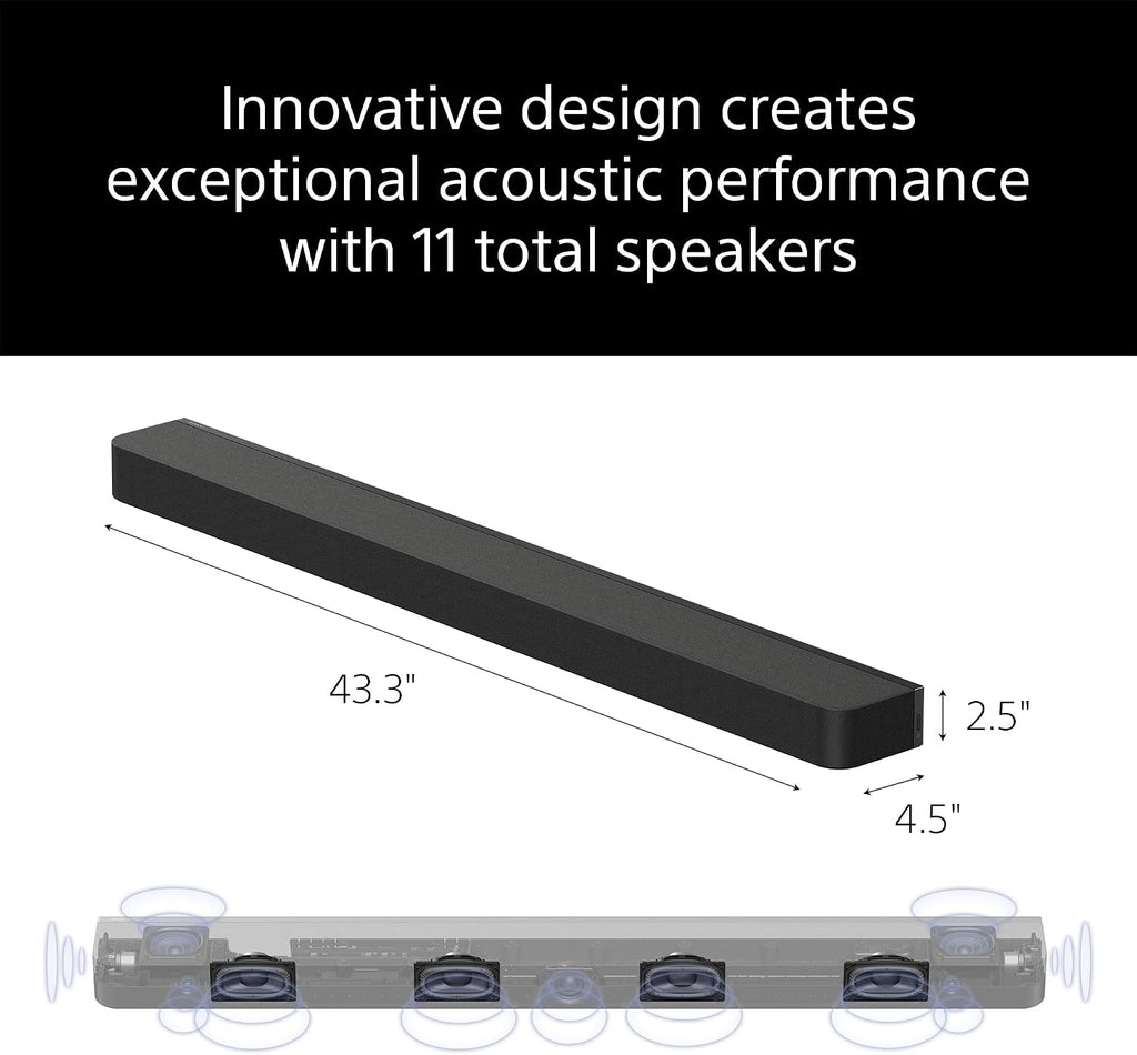 Sony 55 Inch Mini LED QLED 4K Ultra HD TV BRAVIA 7 Smart Google TV with Dolby Vision HDR and Exclusive Features for PlayStation®5 (K-55XR70), 2024 Model BRAVIA Theater Bar 8 Sound Bar