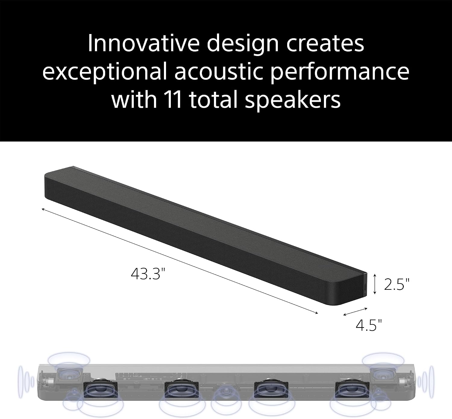 Sony 55 Inch Mini LED QLED 4K Ultra HD TV BRAVIA 7 Smart Google TV with Dolby Vision HDR and Exclusive Features for PlayStation®5 (K-55XR70), 2024 Model BRAVIA Theater Bar 8 Sound Bar