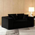 2-Seater Loveseat Sofa - Deep-Seat Corduroy No Assembly Lounge Sleeper, Frameless Foam Cloud Loveseat for Living Room, Bedroom, Apartment, Dorm, Office