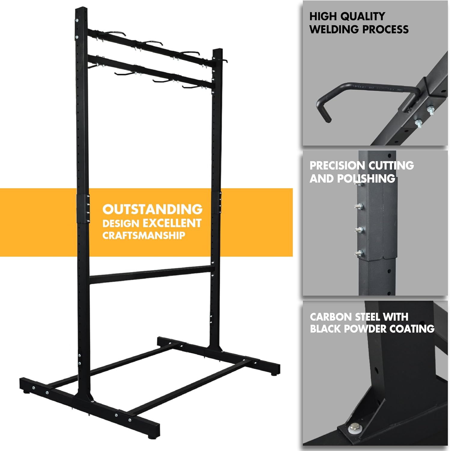 Freestanding 8 Bike Storage Rack for Garage, 2-Sided Bicycle Organizer, Hold Multiple Bicycles, Mountain Bikes, Road Bikes, Kids' Bicycles and E-Bikes