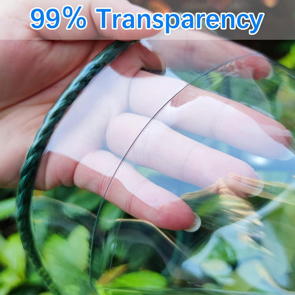 Transparent Waterproof Curtains for Pergola, Transparent Waterproof Rain Shields with Zipper and Eyelets, Tarpaulin Sheet Clear PVC Tarp(11x8ft/3.5x2.5m)