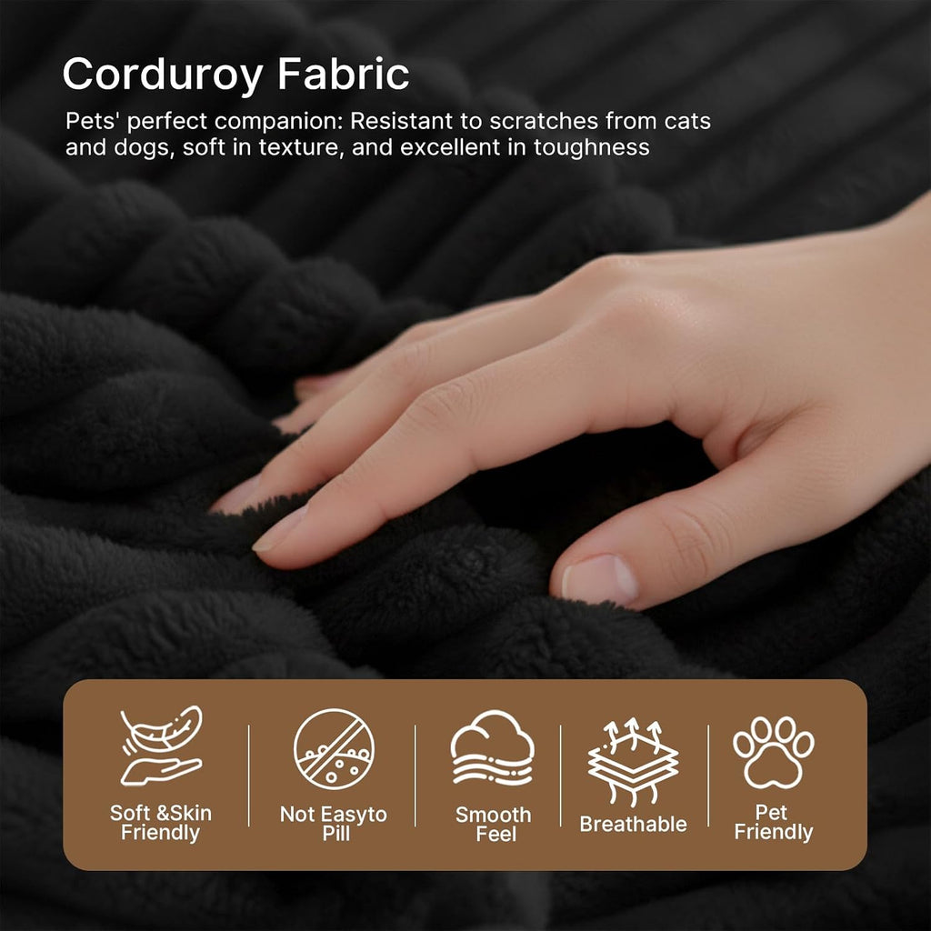 Single Cloud Sofa, High Backrest Wider Armrest Memory Foam Boneless Couch, Comfy Faux Fur Pillowed Single Seater No Assembly for Small Spaces Bedroom Dorm Office（Black）