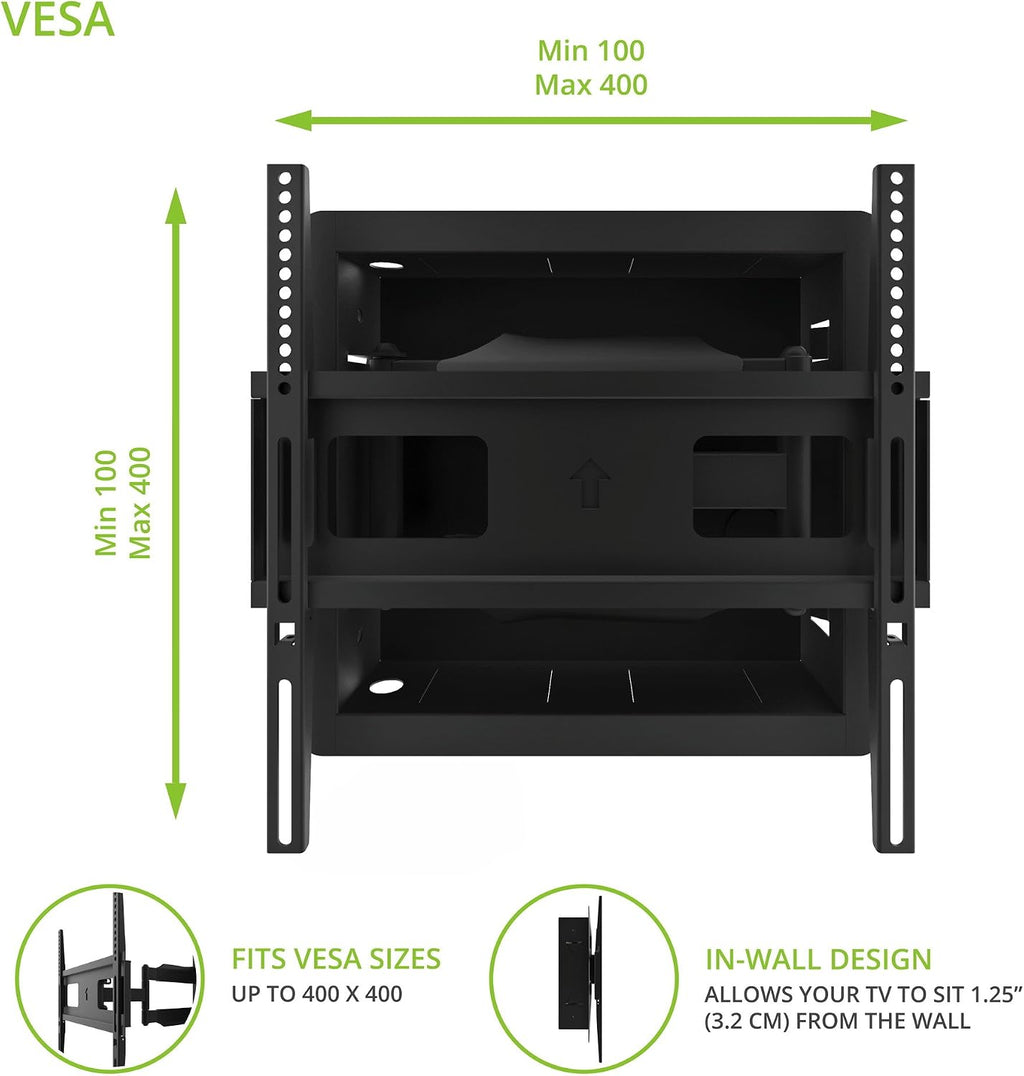 Samsung QN42S90FAEXZA 42 Inch 4K OLED Smart TV with a Kanto R300 Recessed Low Profile Full Motion Wall Mount (2025)