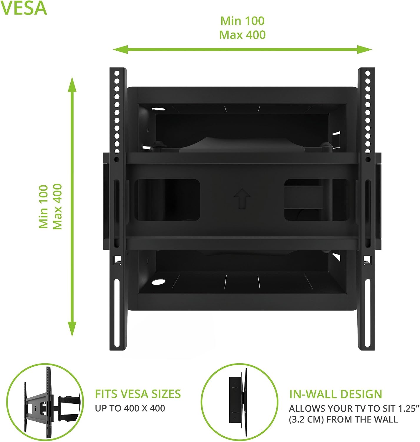Samsung QN50Q8FAAFXZA 50 Inch Class QLED Q8F 4K Vision AI Smart TV with a Kanto R300 Recessed Low Profile Full Motion TV Wall Mount (2025)