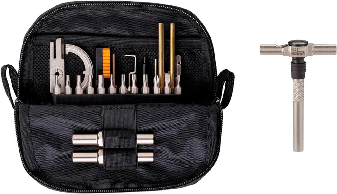 Fix It Sticks .223/.308 Caliber Gun Maintenance Tool Kit with Soft Carrying Case & Ratcheting T-Way Wrench with Locking Hex Drive Combo - Custom Bundle