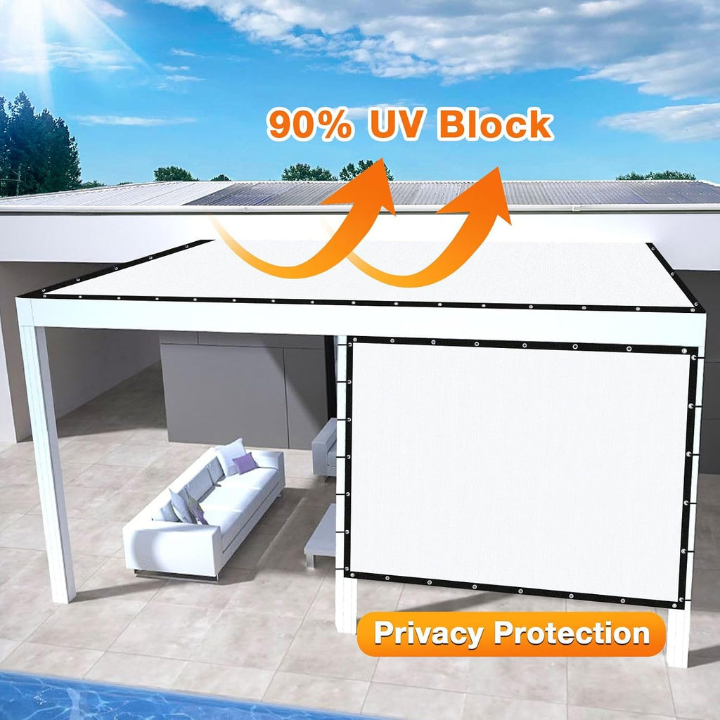 Artpuch Outdoor Pergola Shade Cover 14x20 FT Sun Shade Cloth with Grommets White Commercial Grade Patio Privacy Screen Shade Canopy (Customized Available) GN05