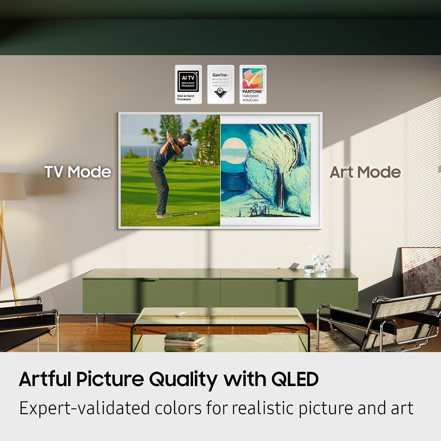 Samsung QN50LS03FKIT 50 inch The Frame LS03F QLED 4K Smart TV Bundle, Quantum HDR, Art Mode, Slim Fit Wall Mount, Alex